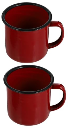 RORPOIR Enamel Mugs Set of 2 9.45Oz Vintage Style Tea Drinking Cups for Camping Office Travel Enamel Coffee Mug Pair