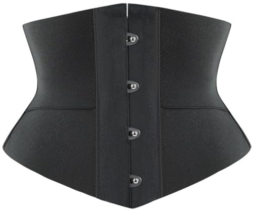 SZIVYSHI Steampunk underbystkorsett för kvinnor, midjeformande fast bälte, gotisk bustier, bantningskorsett, L