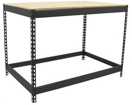 Simon Rack Banco de Trabajo Taller, Capacidad Carga 400 kg, 900x1500x450 mm, Mesa de Trabajo Antracita/Madera - BT-Basic