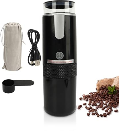 Gugxiom Macchina per caffè Portatile, Macchina per caffè 1200mAh, Capsule di caffè Compatibili e caffè Macinato, Macchina per caffè con Funzionamento con un