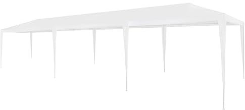 AUVYI Tente de jardin, d'événement, de fête, 3 x 9 m, en polyéthylène, blanche, pour extérieur, balcon, ombrage, protection solaire, mariage, fête, barbecue