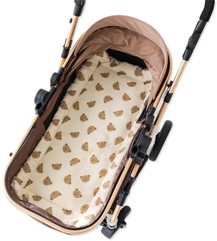 SONARIN Warm Baby Stroller Seat Liner,Soft Thick Pushchair Seat Liner Baby Stroller Cushion Seat Insert Pad Universal for Pushchair Pram Buggy Car Seat High Chair(Bear Head)
