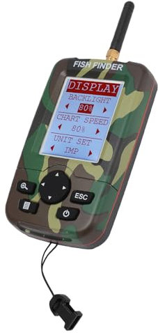 Fabater Fischfinder, Tragbar, Automatisch, 125 kHz, Mobiles Angel-Sonar, Einfach zu Verwenden für Teiche (Tarnfarbe)