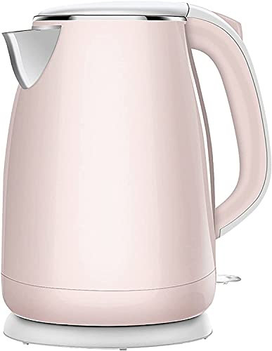 Bollitore elettrico Bollitore leggero da 1,8 litri Bollitore da 2000 Watt, spegnimento automatico e protezione contro l'ebollizione, bollitore elettrico in acciaio inossidabile rosa (colore: rosa