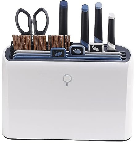 Schneidebrett-Set mit Trockenhalter, 4 farbkodiertes Schneidebrett, Küchen-Organizer für Smart-Home-Gadgets