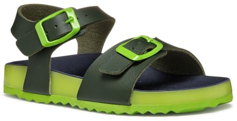 Geox J Ghita Boy C, Sandalo, Dk Green/Lime, 28 EU