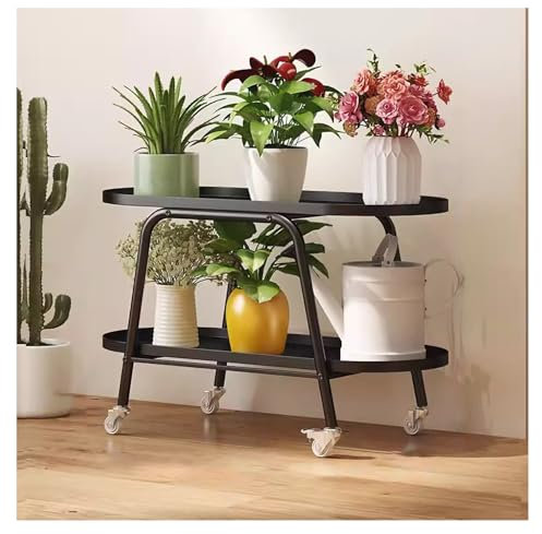 Pflanzenständer, Metall-Pflanzenregal for den Innenbereich, gestufte Pflanzenständer for den Außenbereich, Regal mit Rädern for mehrere Pflanzen, Topfleiter, kreativer Pflanzenhalter, Tisch, Blumentop