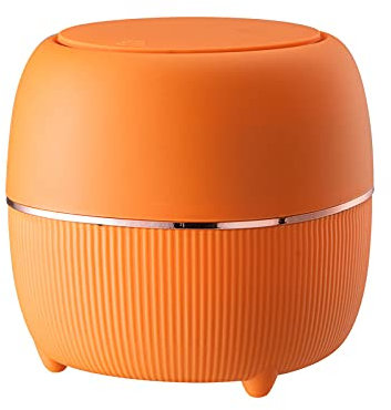 GBEVAUEIO Bacs de Recyclage Mini Poubelle De Bureau De Luxe Petite Poubelle for Ménage Chevet Poubelle Table À Thé Petit Seau À Ordures ， 2L Corbeille à Papier(Orange)