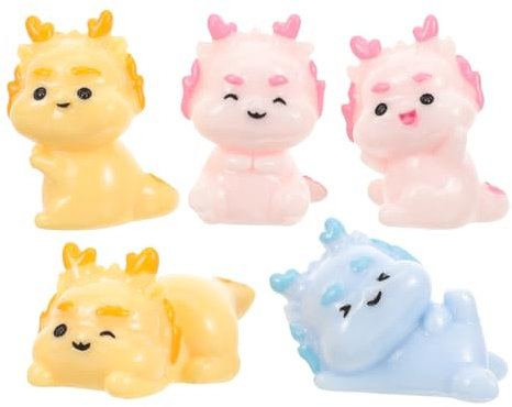 Hohopeti 5Pcs Ornament Neugeborenen Drachen in Ei Desktop Drachen Dekoration Harz Drachen Figur