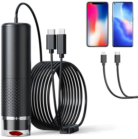 Handy Mikroskop, 10 Bis 200X USB Taschenmikroskop, Lupe 200x Vergrößerung, Mikroskop Digital LED, Minimikroskop Smartphone für iOS& Android (Kinder Bildungsgeschenk)