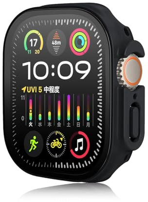 Haofun Cover per Apple Watch Ultra 3 49mm Vetro Temperato Pellicola Protettiva, Protezione Dello Schermo PC Rigido, Anti-Graffio Custodia Protettiva Ultrasottile - Nero