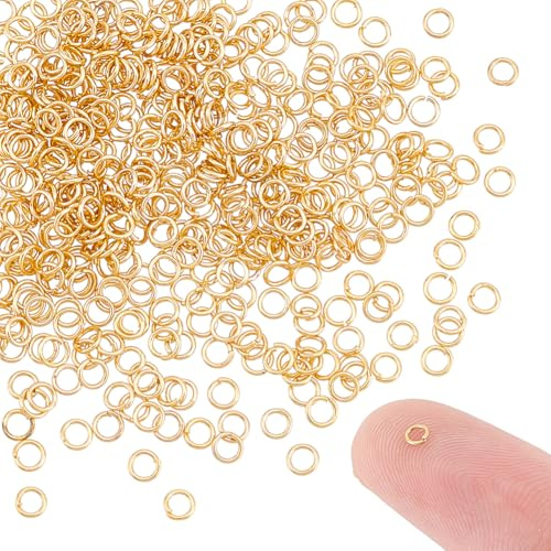 UNICRAFTALE 500 Stück 18 Karat Vergoldete Offene Biegeringe Edelstahl runde Ringe 2.5mm Goldener Jump Ringe Spaltringe Metallverbinderringe Für DIY Ohrring Armband Anhänger Schmuckzubehör