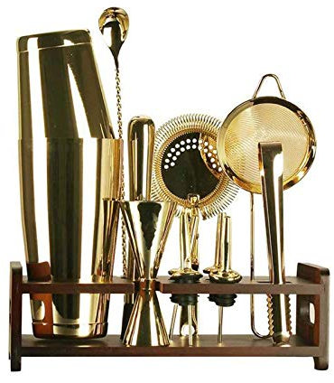 ZGYOZMNG Cocktail Shaker Set Bartender Kit with Stand 18.6 OZ for Tequila Whiskey, Bar Kit Drink Mixer Shaker Set Including Martini Shaker, Jigger, Mixing Spoon, strainer