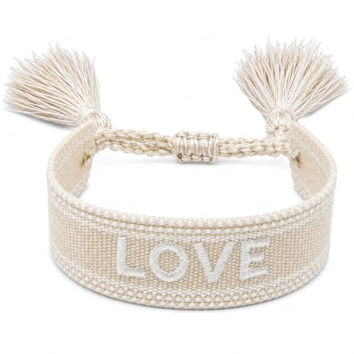 Selfmade Jewelry Stoff Armband in Beige, Web und gewebtes Design - Ideale Geschenke für frauen, perfekte kleine Geschenke, charmante kleine Geschenke für Frauen - Geschenkidee