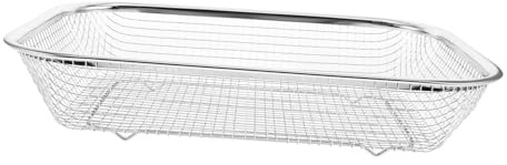 Stainless Steel Dishwasher Basket for Cutlery Tray Tableware Storage | Silver Rectangular Design, Rapid Drain Water and Stronger Bearing Capacity, for Small Molds and Vegetable Washing