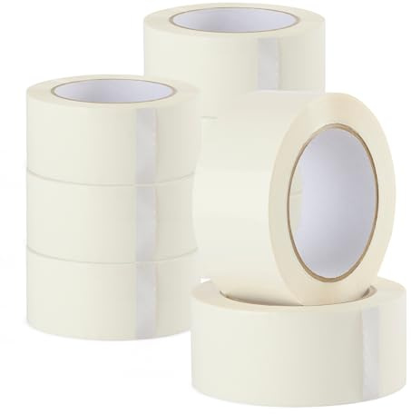 Precifilm Cinta Embalar Acrílica - Cinta Adhesiva para Envíos y Transporte - Cinta Embalaje de 50mm Ancho para Aplicador Manual - Adhesión Fuerte y Duradera - 132m, 6 Rollos por Paquete (BLANCO)