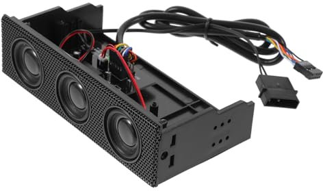 DOITOOL Haut-Parleur pour Panneau Avant Ordinateur Surround Stéréo Boîtier Ordinateur Microphone Intégré Installation Facile