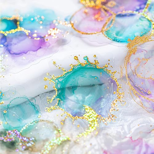 Aquarell Smudge Scrapbook Stickers Scrapbook Zubehör Vergoldung Folie Blase Färben PET Aufkleber Unregelmäßig Watercolor Smudge Scrapbooking Sticker Bullet Journal Sticker Aesthetic Journaling Zubehör