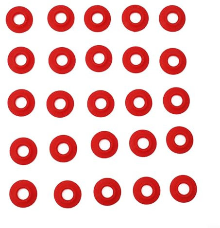 25 Pack of Reliable Silicone Washers to Fit For Grolsch Cap Swing Tops, Essential Kitchen Accessory (Red)