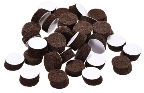TA-VIGOR Felt Furniture Pads, Round Self Adhesive Floor Protectors 10mm Dia 5mm Thick for Furniture Feet, Anti-Scratch Felt Pads for Chairs, Hardwood and Tile Floors, Brown 75Pcs
