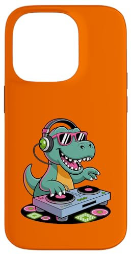 Tocadiscos DJ Dino Funny Music Lover Dinosaur Vibes Carcasa para iPhone 14 Pro