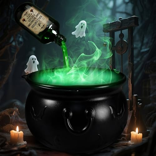 Decorazioni Calderone Halloween Esterno con Fumo - Addobbi Halloween Casa Tavola Interno Giardino Horror con Bottiglia d'acqua Magica Galleggiante Calderone Della Strega, Regali per Bambini Regalini
