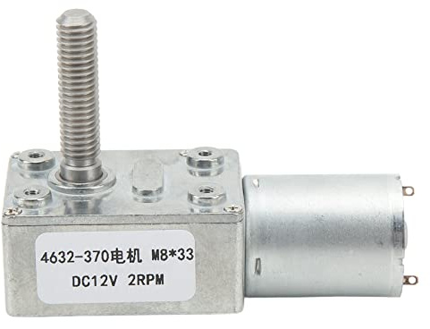 Moteur réducteur de vitesse DC12 V, moteur à engrenage à vis ns fin haute précision 2 tr/min M8 x 33 mm pour ouvre-fenêtres, ouvre-portes, petits treuils, aluminium et laiton