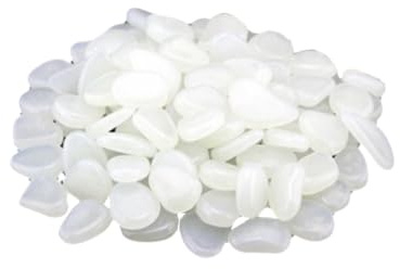 Milisten 100 pièces Galets Phosphorescents Blancs Gravier Lumineux Décoratif pour Aquarium et Jardin Pierres Durables Résine Ornement Extérieur et Intérieur