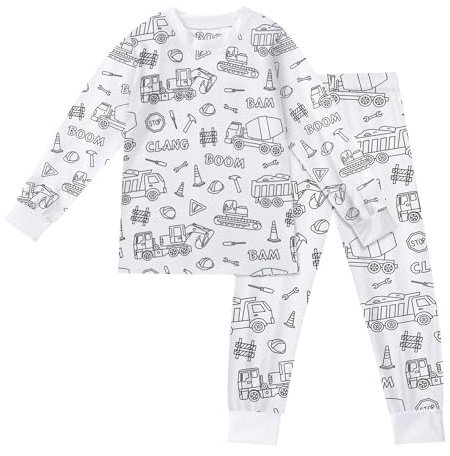Kid DIY Hand Painted Homewear Set Colouring Pyjama Sets for Boy and Girl 2-3 3-4 5-6 6-7 7-8 10-11 11-12 12-13 Years Old Children Can Play with and Wear 2 Piece Loungwear Pyjamas 2t 3t 4t 5t 6t 7t 8t