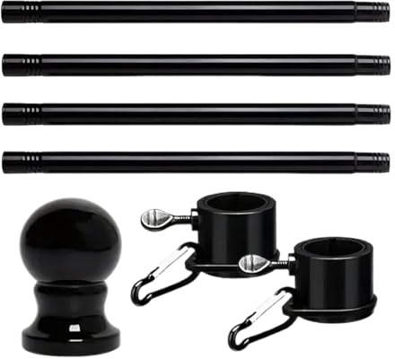 Pruojhw Teleskop-Flaggenmast – Schwere, drehbare Fahnenstange, Zubehör für den Außenbereich, für Garten, | für Boden, Anhänger, Marine, Boot, Auto, LKW, Motorrad und Golf