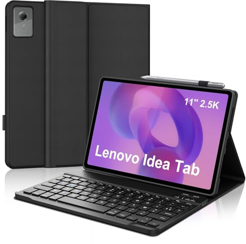 IVEOPPE Coque Clavier pour Lenovo Idea Tab 11 2025/Tab M11 2024 11 Pouces | Étui Keyboard Magnétique Détachable Bluetooth sans Fil, AZERTY Français avec Porte Crayon pour Lenovo idea Tab 11, Noir