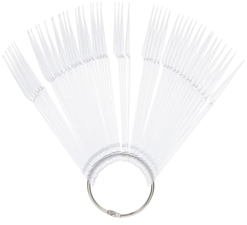 Veemoon Échantillons d'Ongles en Éventail 100 Pièces Blanc ABS pour Nail Art, Faciles à Organiser et Transporter, pour Salon de Manucure