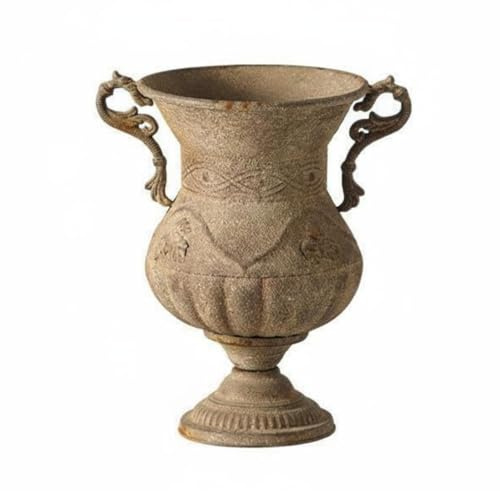 predolo Vaso Vintage in Ferro Effetto Invecchiato Vaso in Ferro Vintage Metallo Resistente Anfora Decorativa Rustica per Hotel, Villa, Giardino