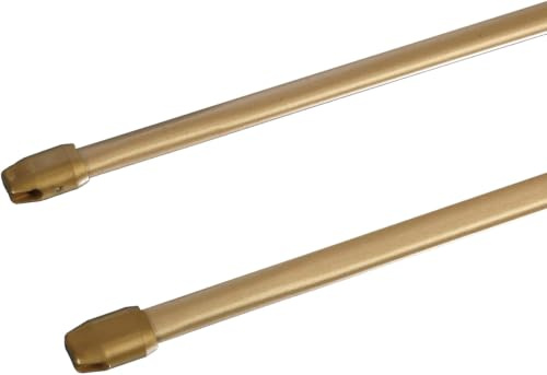 Liedeco Scheibenstange Standard, 11 mm Cafehausstange, 2 Stk, ausziehbar, (60-110 cm, gold matt)