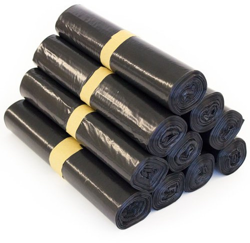 KK Verpackungen Müllsäcke Schwarz 120 Liter 70x110cm | 100 Stück, LDPE Typ 60 perforiert | Abfallsäcke Mülltüten | Müllbeutel aus Regenerat | 25 Stück auf Rolle