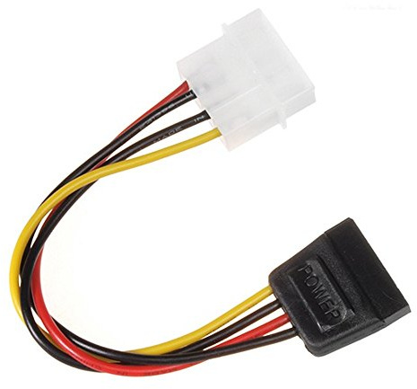 Maclean MCTV-633 Adapter Power Molex Stromkabel 1x 4pin Stecker an 1x 15pin Buchse SATA HDD Kabellänge 15cm