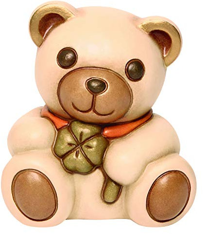 THUN® - Teddy Raul Piccolo con Quadrifoglio - Animali da Soprammobile da Collezione - Ceramica - I Classici