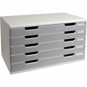 Exacompta Schubladenbox Modulo A3 5 Fächer Classic lichtgrau/steingrau