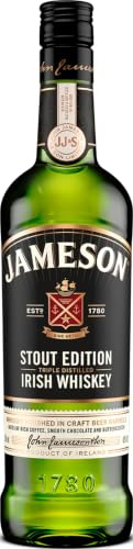 Jameson Caskmates Stout Edition Irish Whiskey | 40% ABV | 70CL | Triple Distilled Whiskey Finished in Craft Stout-Seasoned Barrels | Sweet with Hops & Cocoa Bean Notes | Triple Distilled in Ireland