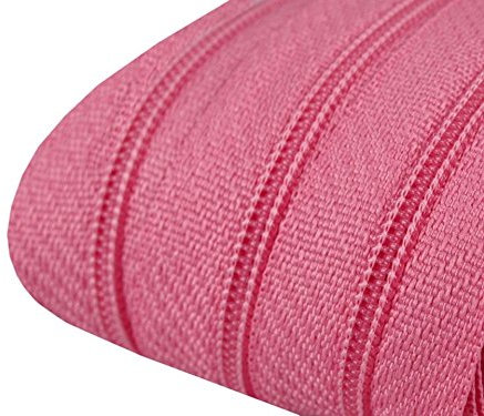 Schnoschi 6 m endlos Reißverschluss rosa 3mm Laufschiene + 15 Zipper