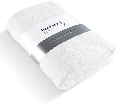 herzbach home Handtuch Pura Badetuch 100x150 cm 100% Baumwolle