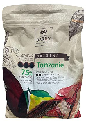 Cacao Barry Origine - 75% Tanzanie Chocolate Negro de Cobertura (pistoles) 2.5kg