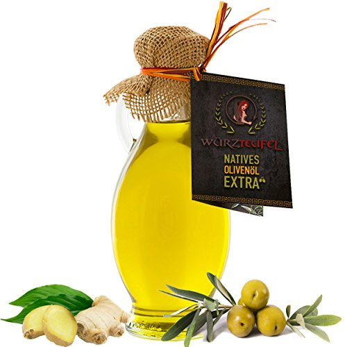Ingweröl, natürliches Ingwer - Öl aus Nativem, Extra Vergin Olivenöl, Griechenland. Ungefiltert. Kaltgepresst. AMPHORE IRGIZIA - Flasche 250ml.