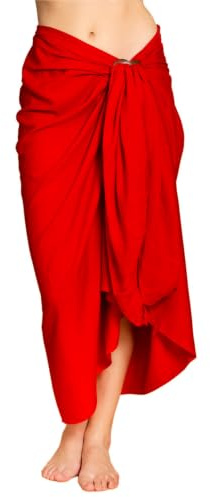 PANASIAM Sarong Tuch blickdicht - L & XXL Pareo Tuch - Lunghi Strandtuch | für Damen & Herren, als Wickelrock, Strandkleid oder leichtes Bikini Cover-up, Lunghi, weiche Viskose, mit Kokosschnalle