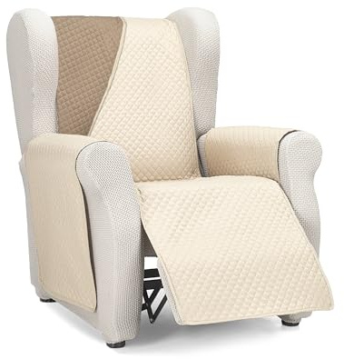 Martina Home Diamond Funda Cubre Sofá,Protector para Sofás Acolchado Reversible, Beige/Cuero, 1 Plaza/Relax