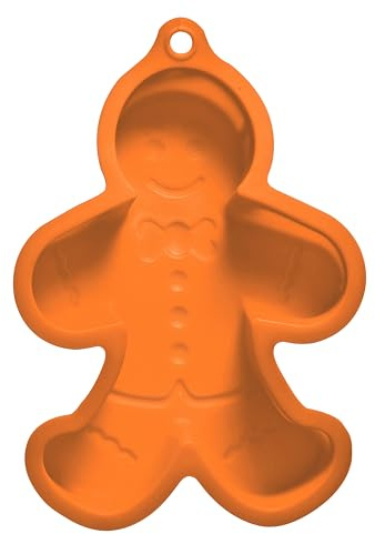 Premier Housewares Moule à gâteau en silicone durable en forme de bonhomme de pain d'épices orange | Moules à gâteau flexibles en silicone | Moules à gâteau en silicone résistant à la chaleur pour la