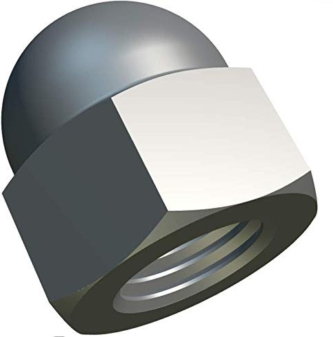 M12 Dome Hex Cap Nuts Stainless Steel Hexagon Acorn Decorative for Screws/Bolts - Domed Round Head Protection Cover Cap Nut According to Standard DIN 1587 Silver Tone (12 mm)