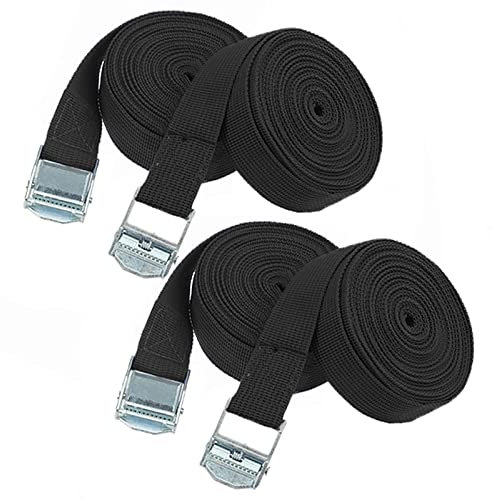 4 Pack Ratchet Tie Down Straps, 3m x 25mm Adjustable Retaining Tensioning Belts, Heavy Duty Lashing Straps with Buckle for Motorcycle, Vans, Trailer, Trucks, Luggage, Cargo.
