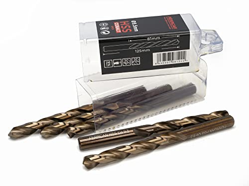 Punte per metallo HSS DIN338 M35 5% cobalto per forare in acciaio inox, ferro e altri metalli (confezione da 5 pezzi per misura) (9,5mm)