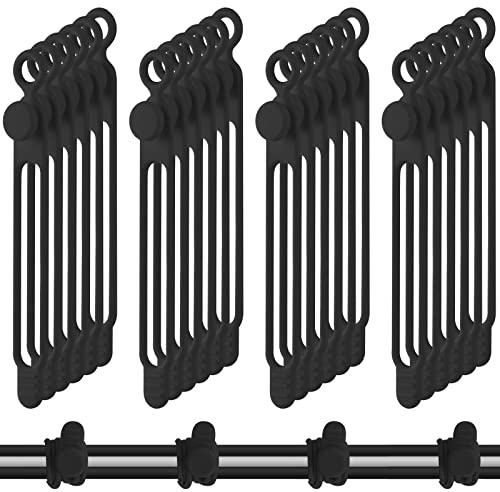 Nuanchu 40 Pcs Silicone Cable Ties Reusable Holder Adjustable Straps Multipurpose Charging Cable Organizer for Fastening Charging Cords Wires(4.17 Inch,Black)